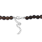 Supreme Brazilian Smoky Quartz Necklace (Size - 20-2 Ext) with Lobster Clasp in Rhodium Overlay Sterling Silver 360.00 Ct.