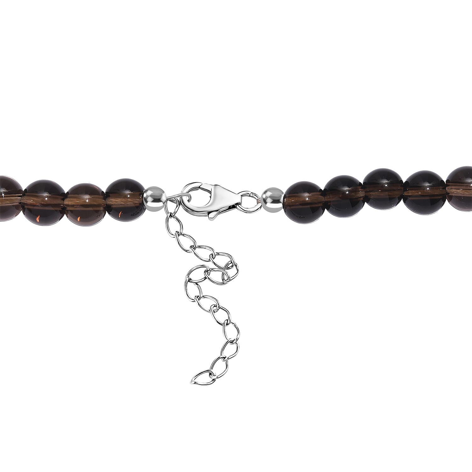 Supreme Brazilian Smoky Quartz Necklace (Size - 20-2 Ext) with Lobster Clasp in Rhodium Overlay Sterling Silver 360.00 Ct. 8163930 5