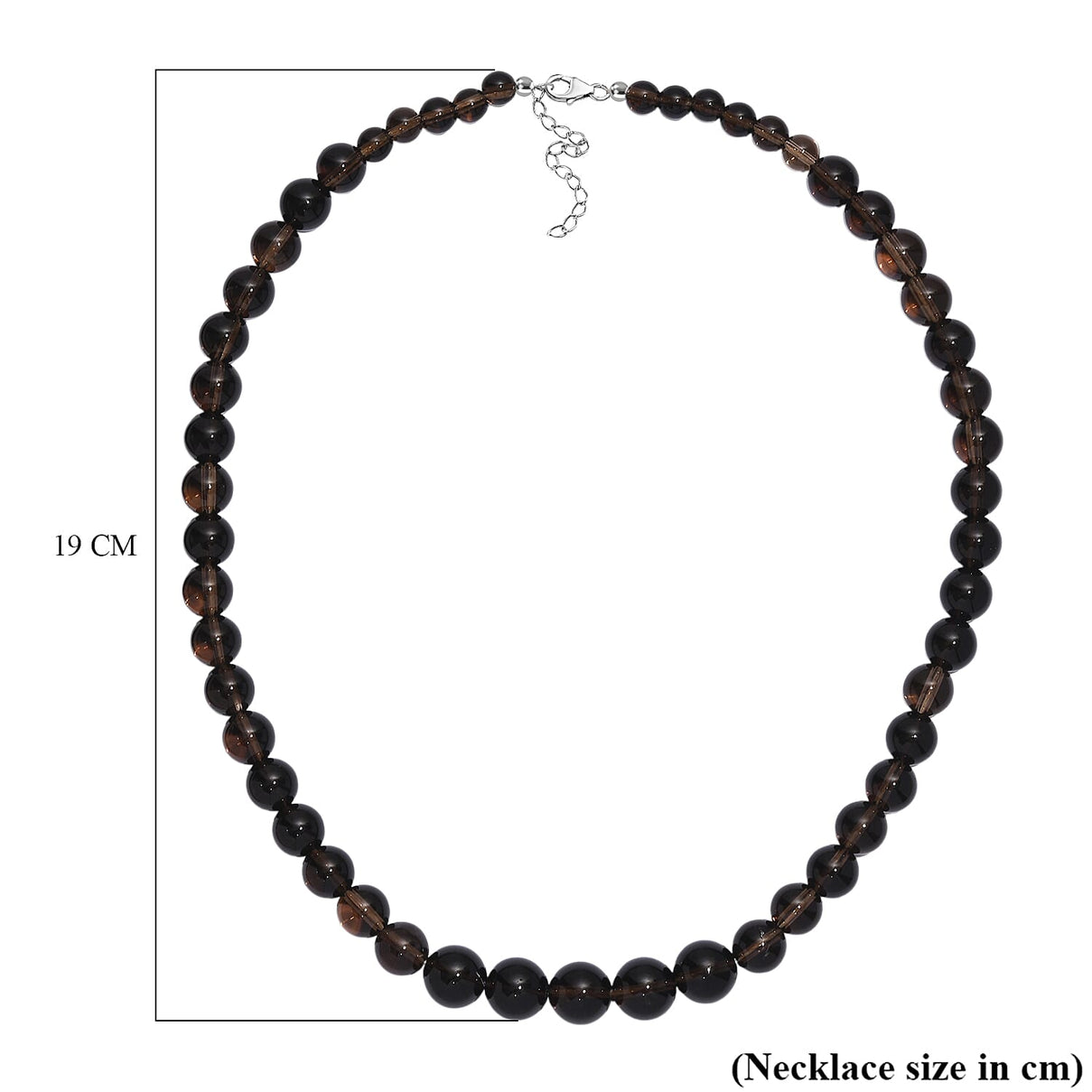 Supreme Brazilian Smoky Quartz Necklace (Size - 20-2 Ext) with Lobster Clasp in Rhodium Overlay Sterling Silver 360.00 Ct. 8163930 6
