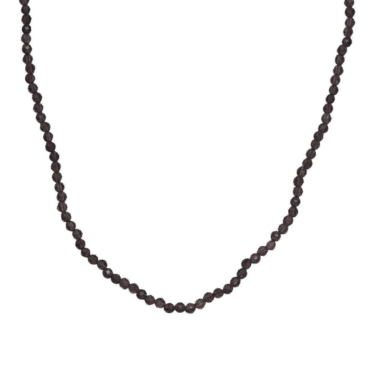 Smoky Quartz Necklace (Size - 20) in Rhodium Overlay Sterling Silver 35.0 Ct. 7955940 0
