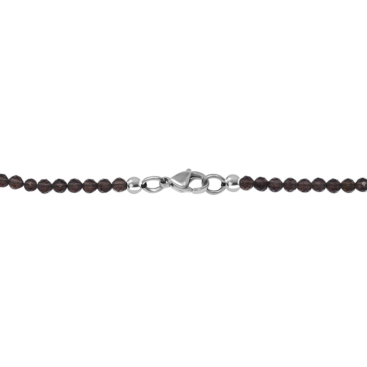 Smoky Quartz Necklace (Size - 20) in Rhodium Overlay Sterling Silver 35.0 Ct. 7955940 5