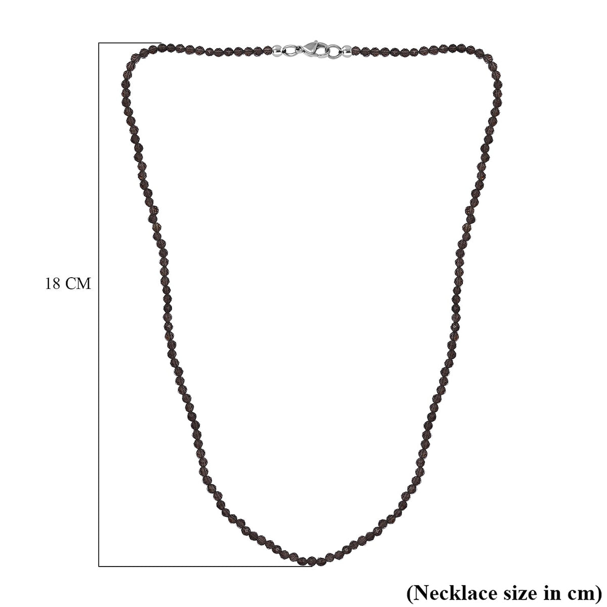 Smoky Quartz Necklace (Size - 20) in Rhodium Overlay Sterling Silver 35.0 Ct. 7955940 6