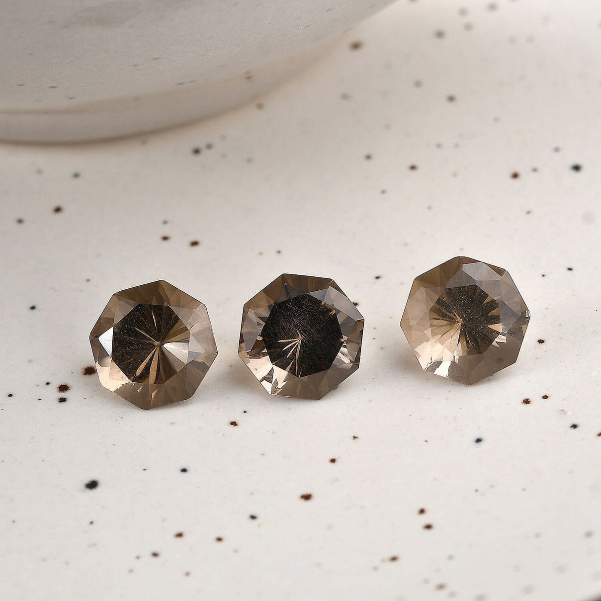 Set of 3 Smoky Quartz Loose Gemstone in Octillion Cut (10 mm) 7733733 1