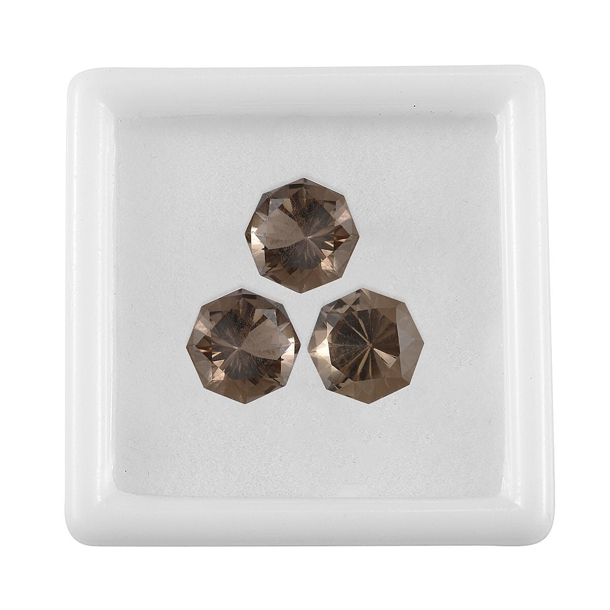 Set of 3 Smoky Quartz Loose Gemstone in Octillion Cut (10 mm) 7733733 3