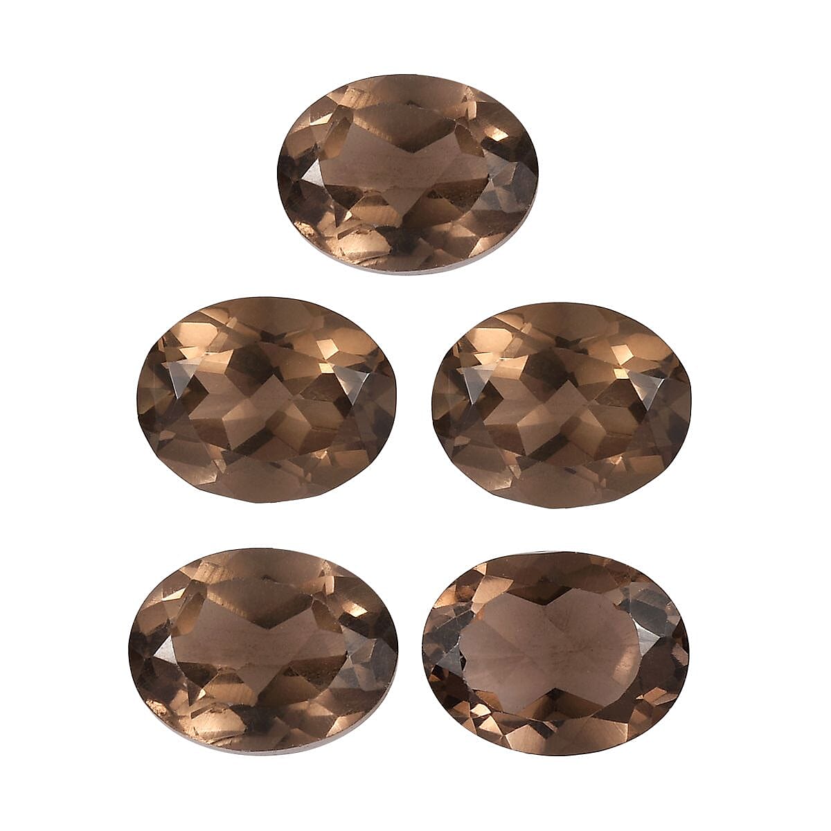 Set of 5 Smoky Quartz Loose Gemstone in Oval Cut (9x7 mm) 7733734 0