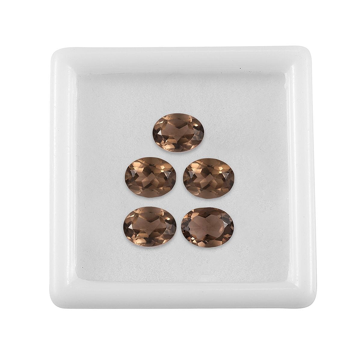 Set of 5 Smoky Quartz Loose Gemstone in Oval Cut (9x7 mm) 7733734 3