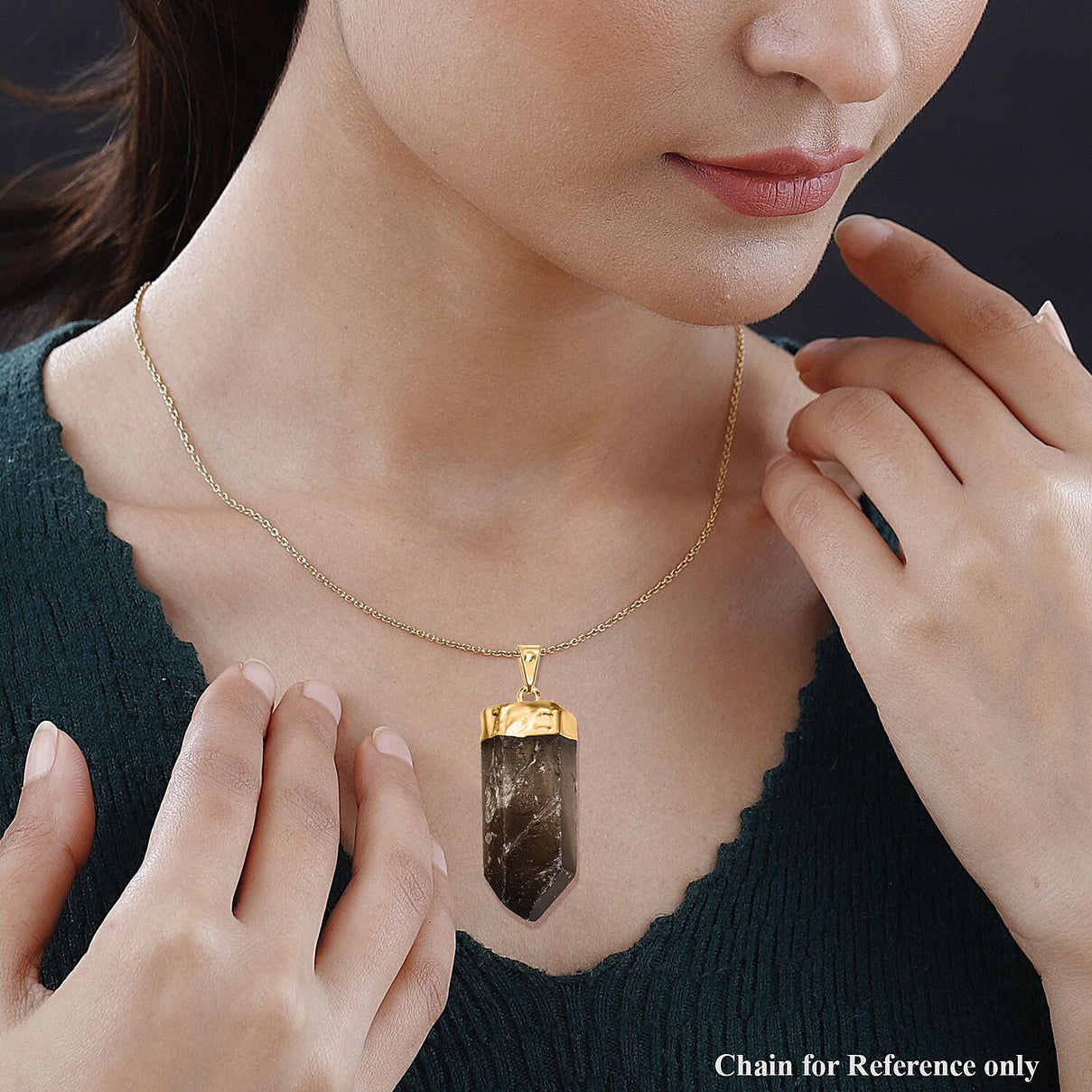 Smoky Quartz Pendant in Gold Tone 40.00 Ct 7507663 1