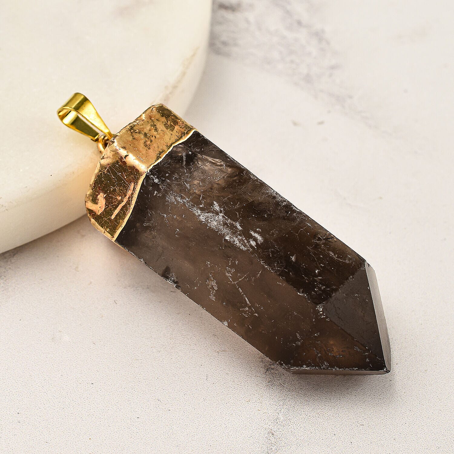 Smoky Quartz Pendant in Gold Tone 40.00 Ct 7507663 2