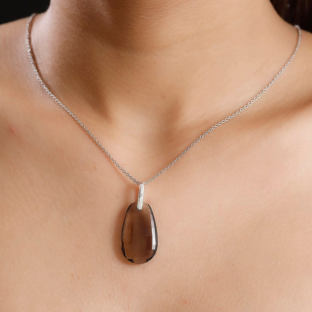 Smoky Quartz Pendant with Chain (Size - 20) 23.00 Ct. 4322327 2