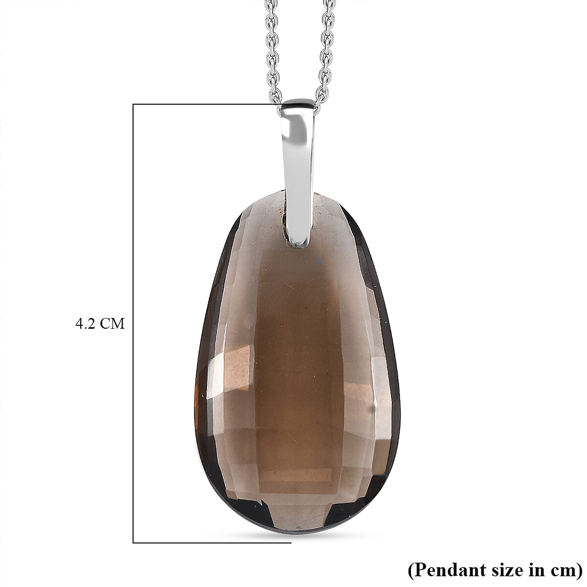 Smoky Quartz Pendant with Chain (Size - 20) 23.00 Ct. 4322327 7