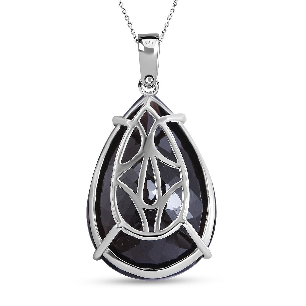 Brazilian Smoky Quartz Necklace in Rhodium Overlay Sterling Silver 100 Ct 4004408 5