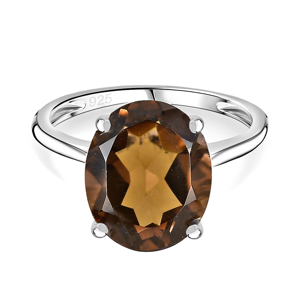 Smoky Quartz Solitaire Ring in Sterling Silver 4.50 ct 7859588 0