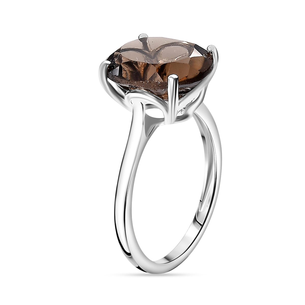 Smoky Quartz Solitaire Ring in Sterling Silver 4.50 ct 7859588 3