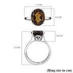 Smoky Quartz  Ring in Sterling Silver 4.50 ct