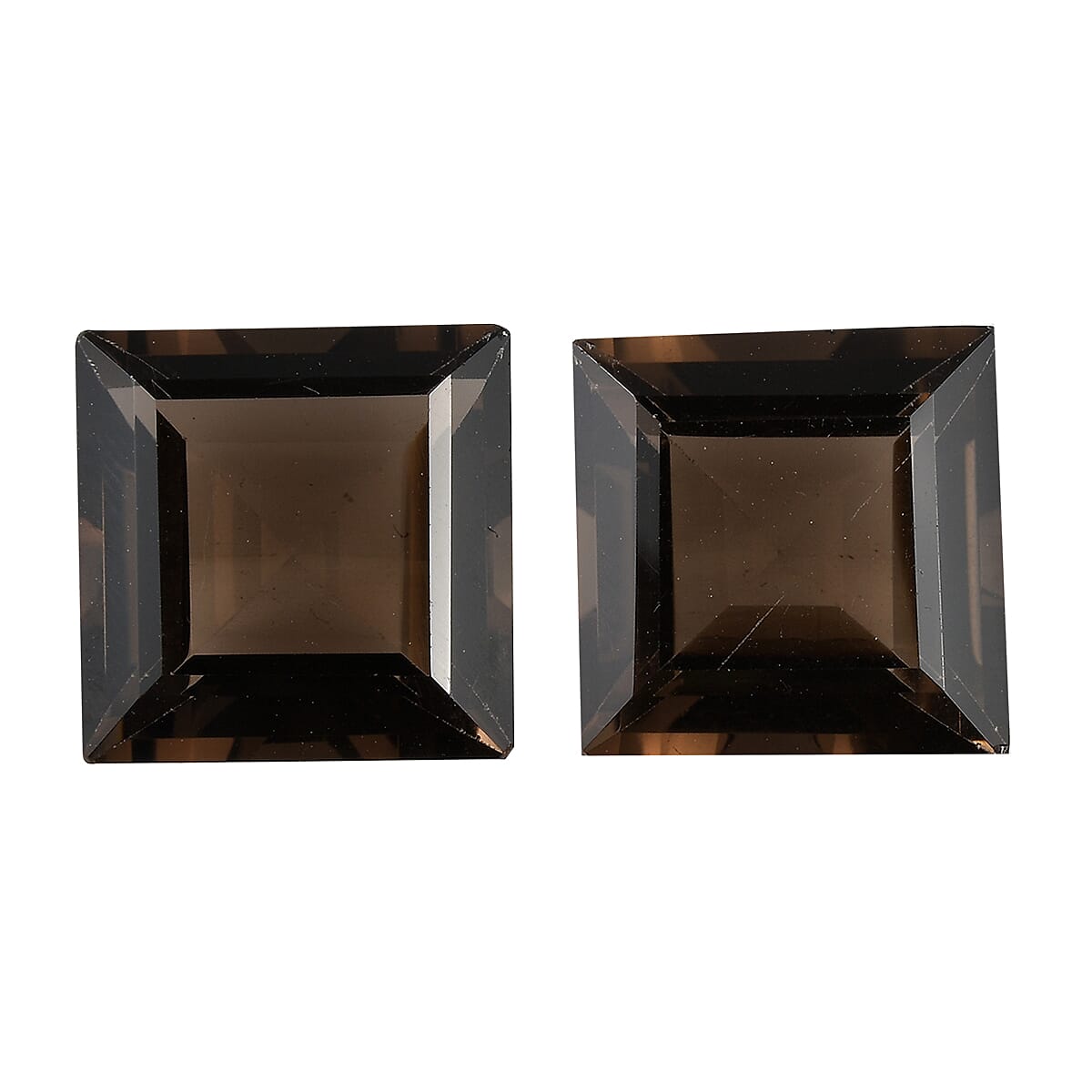 Set of 2 Smoky Quartz Loose Gemstones in Square Shape (12mm) 7827499 0