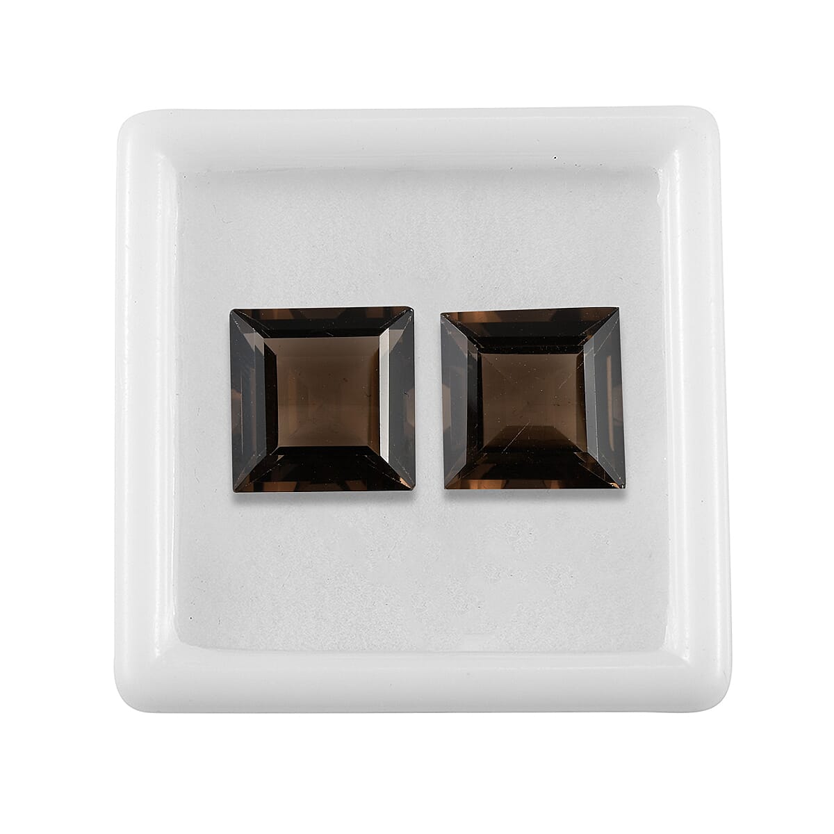 Set of 2 Smoky Quartz Loose Gemstones in Square Shape (12mm) 7827499 4