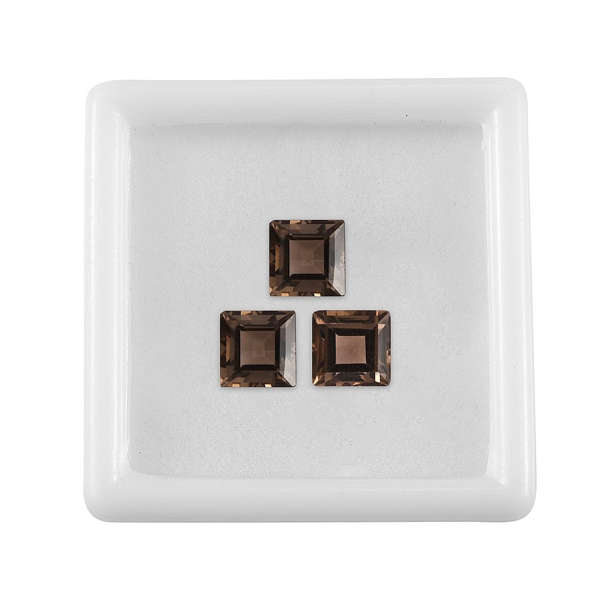 Set of 3 Smoky Quartz Loose Gemstone in Square Cut (7 mm) 7734264 3
