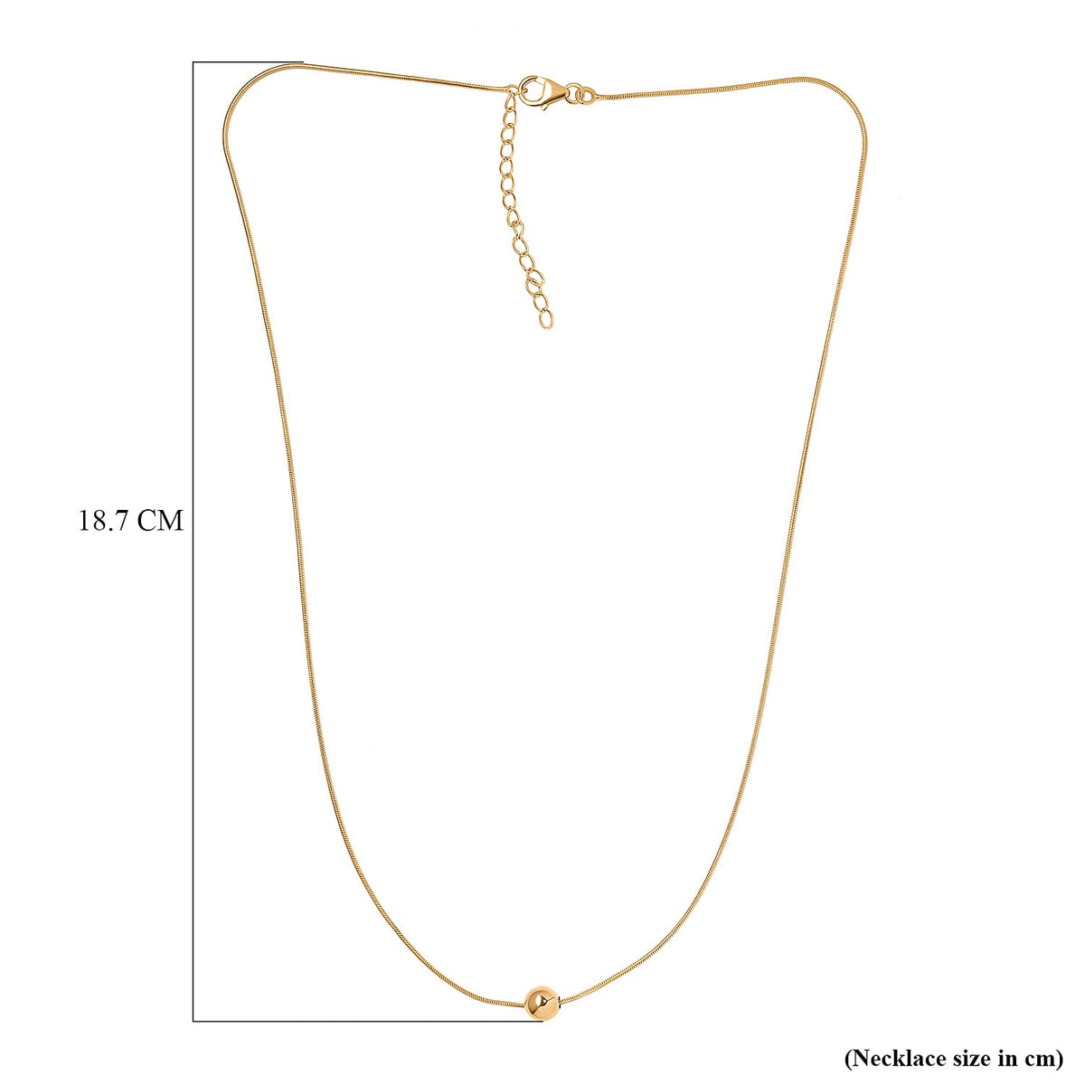 Snake Chain Necklace Size 20 with 2 inch Extender in Yellow Gold Plated Sterling Silver 7173595 5
