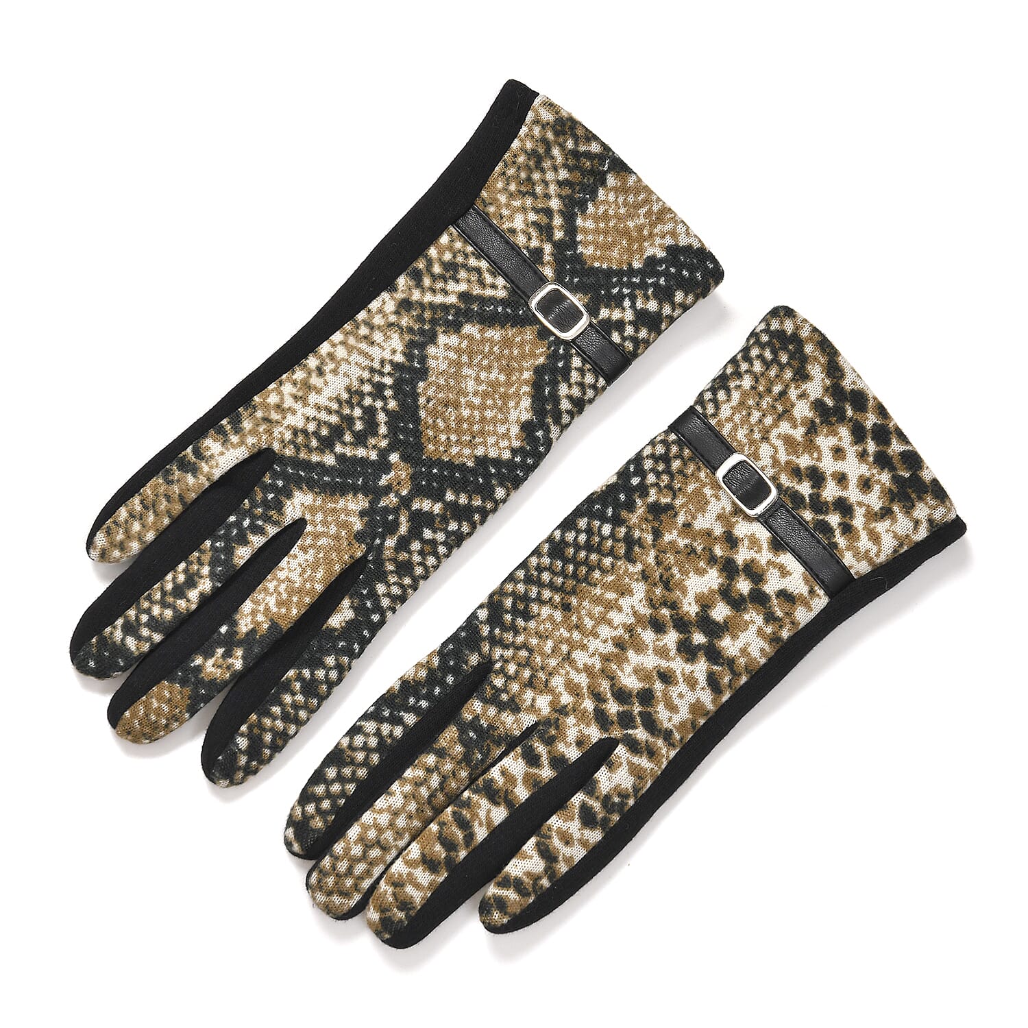 SnakeSkin Pattern Winter Gloves and Beanie Set 7850639 6