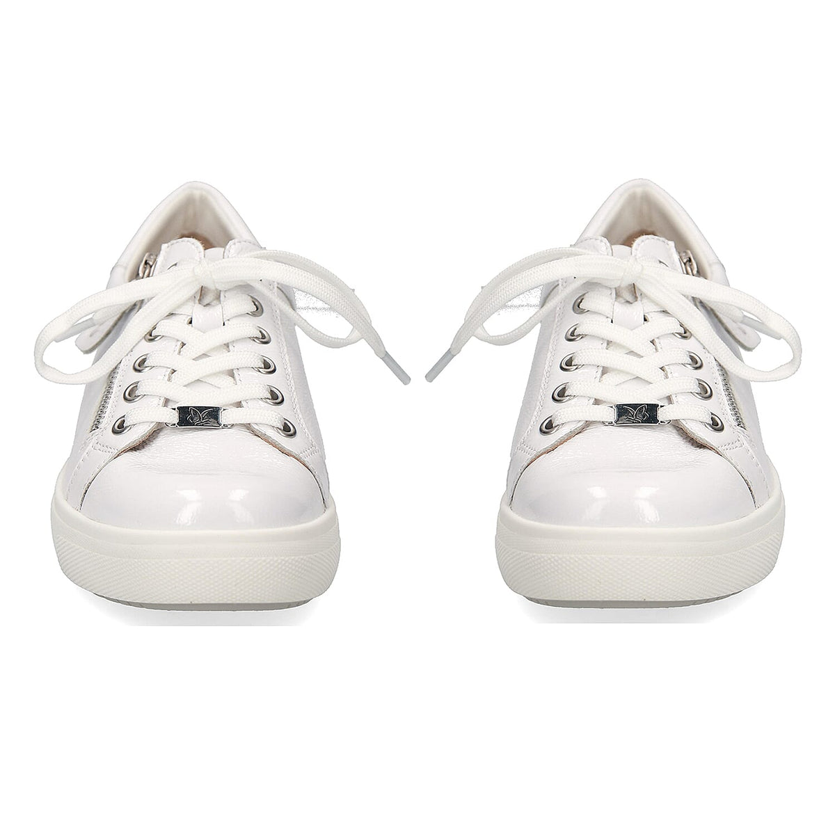 CAPRICE Leather Zipper Detailing Low-top Sneakers - White 6306285 3