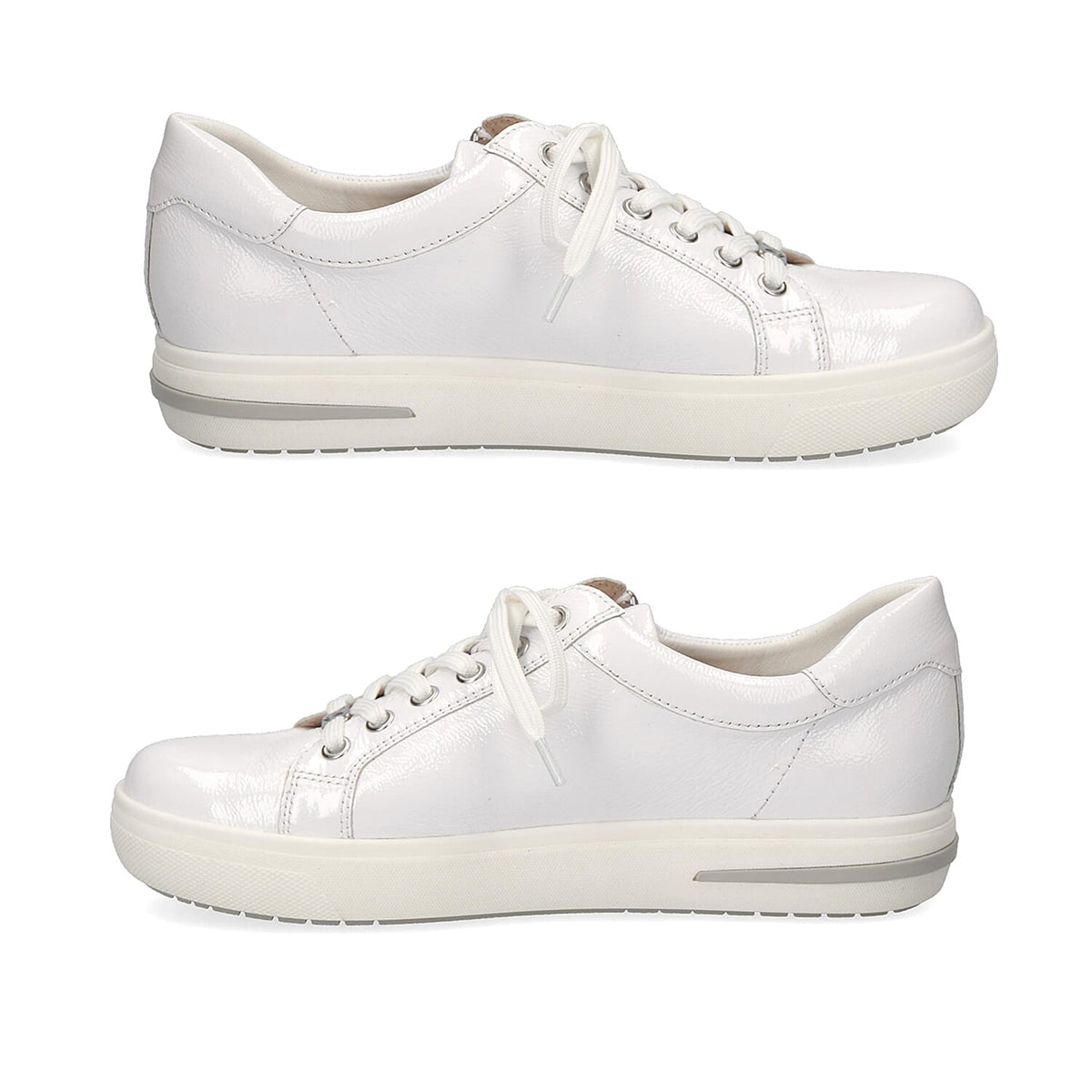 CAPRICE Leather Zipper Detailing Low-top Sneakers - White 6306285 5