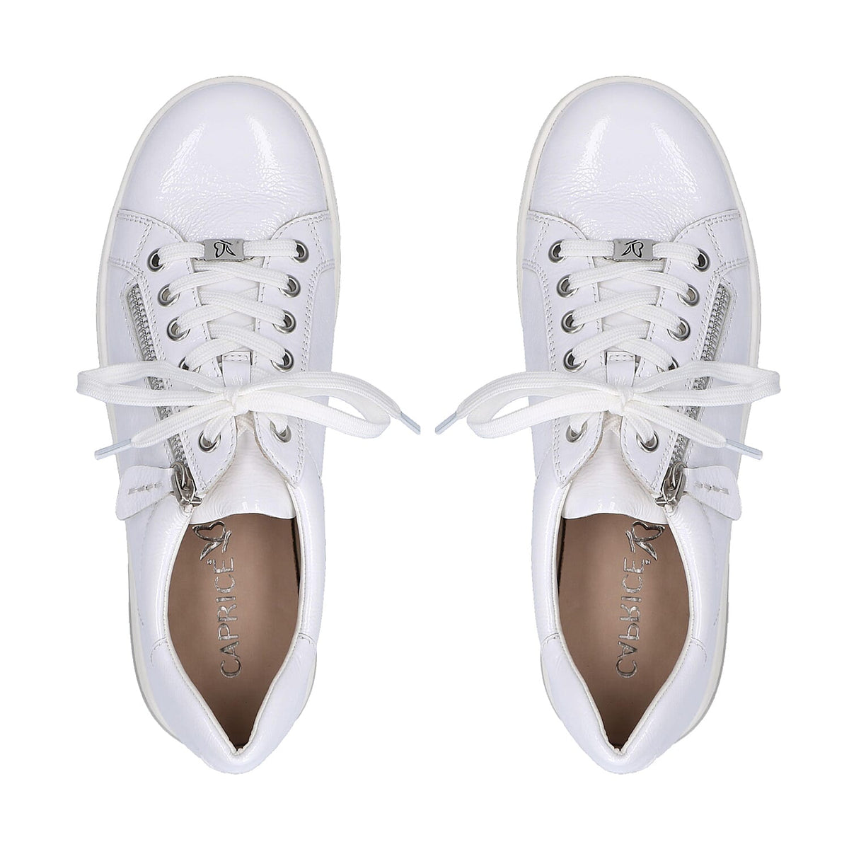 CAPRICE Leather Zipper Detailing Low-top Sneakers - White 6306285 7
