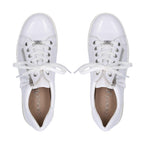 CAPRICE Leather Zipper Detailing Low-top Sneakers (Size 6.5) - White
