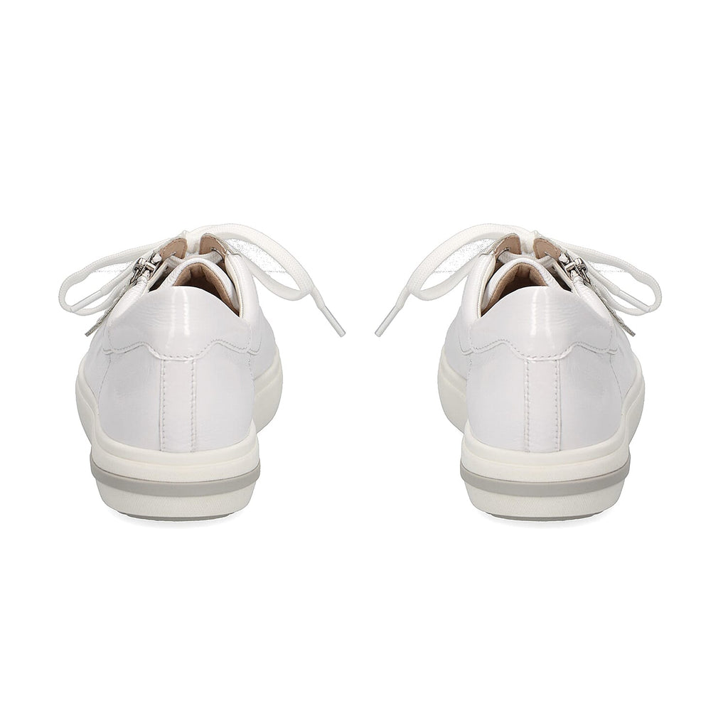 CAPRICE Leather Zipper Detailing Low-top Sneakers (Size 6.5) - White