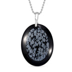Close Out Deal- Snow Flake Obsidian Pendant with Chain (Size 20)  73.00 Ct.