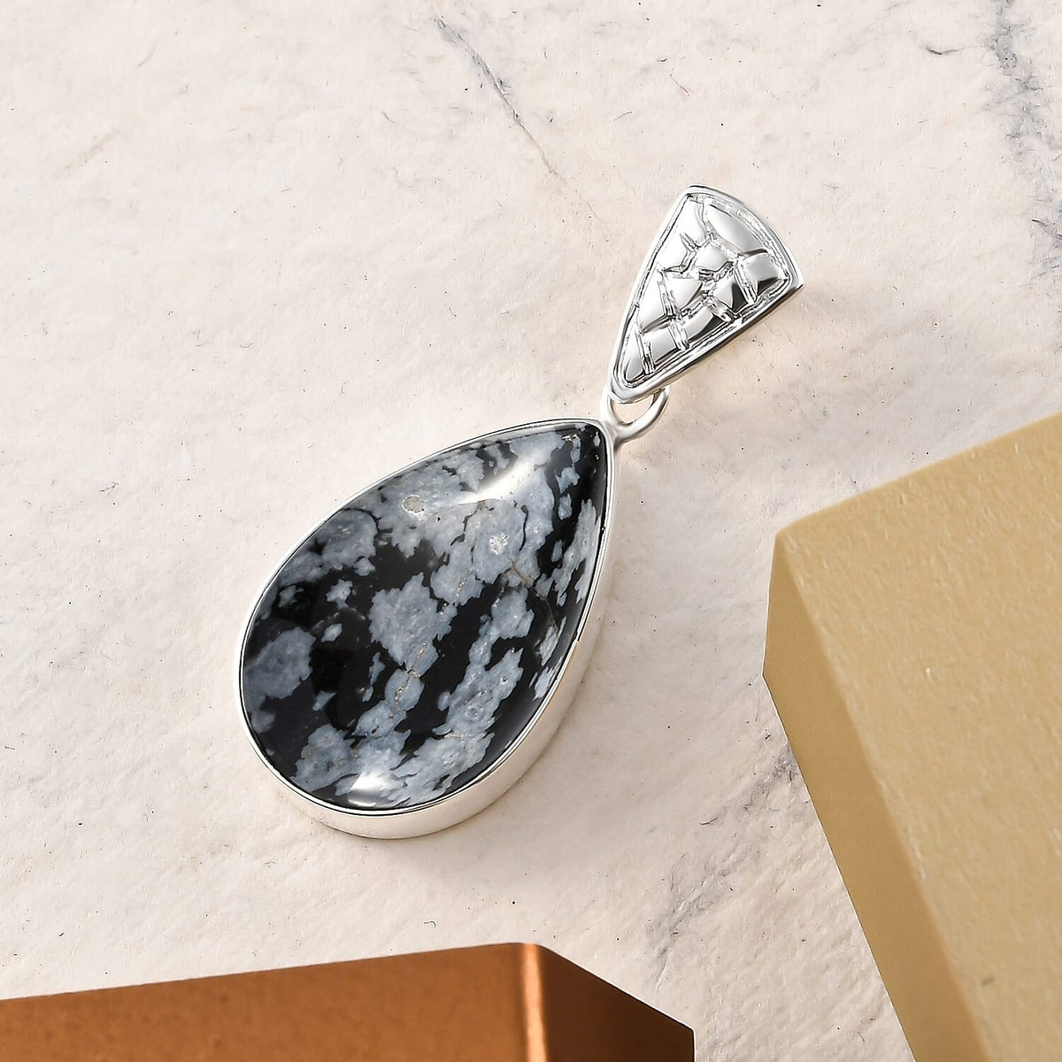 Snow Flake Obsidian in Pendant Sterling Silver 11.86 Ct. 7310897 3
