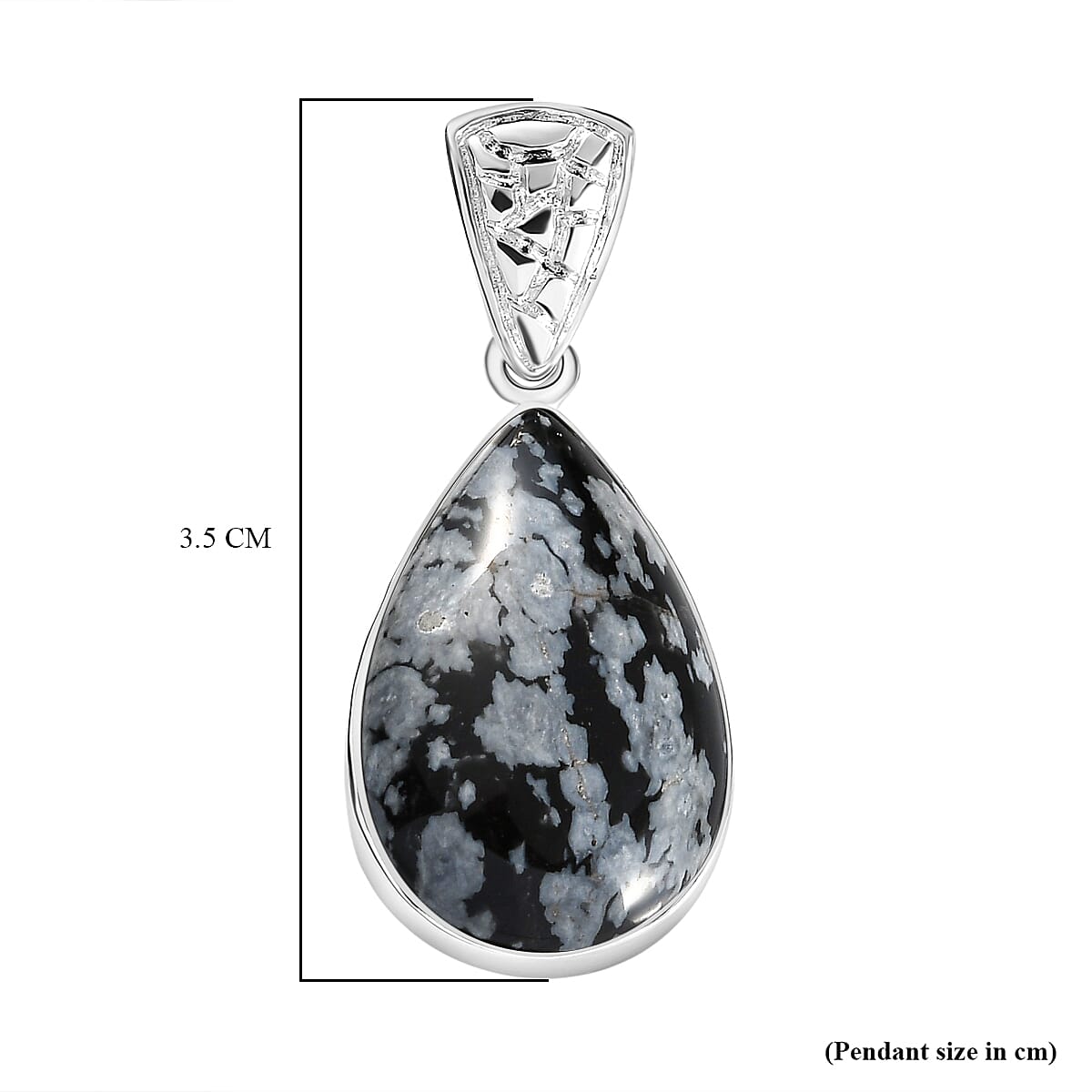 Snow Flake Obsidian in Pendant Sterling Silver 11.86 Ct. 7310897 6
