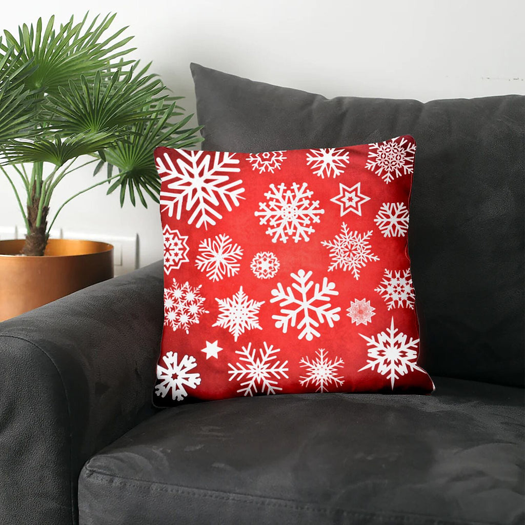 Set of 4 Christmas cushion cover with snowflake pattern