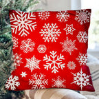 Set of 4 Christmas cushion cover with snowflake pattern