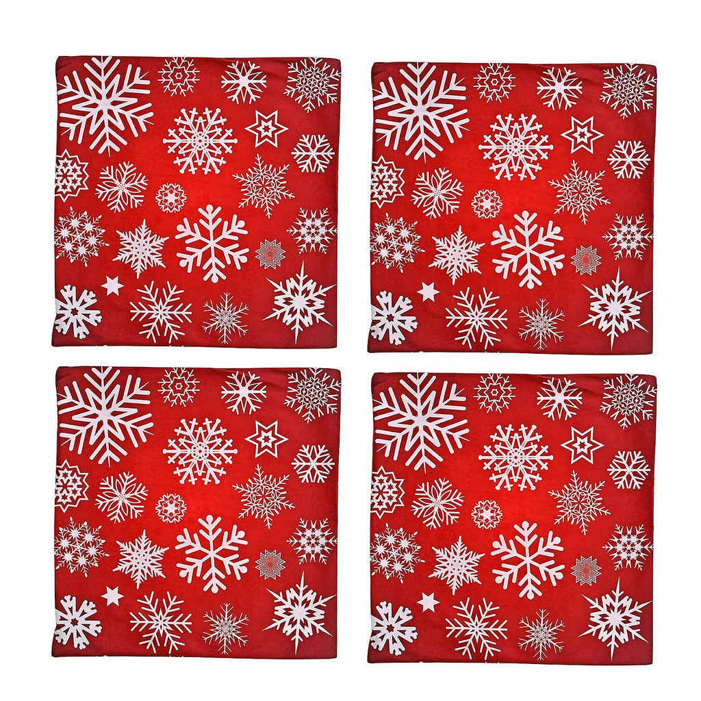 Set of 4 Christmas cushion cover with snowflake pattern