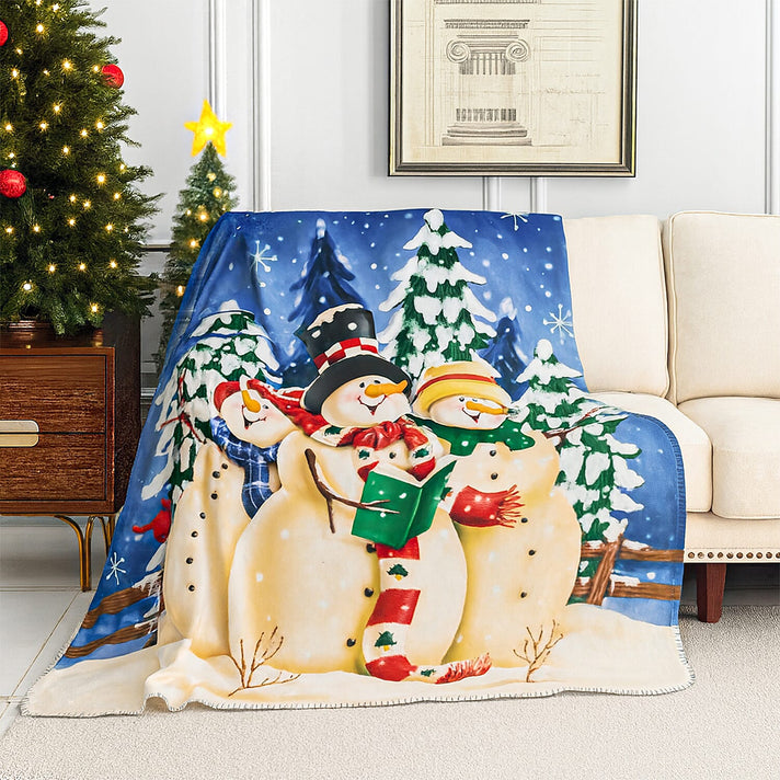 Snowy Christmas Digital Printed Cozy Fleece 220 GSM Blanket (130 x170cm) 8186910 1