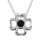 London CloseOut-Soap Flower Gift Box with Heart Necklace (18-2 Extension) - Pink - Silver