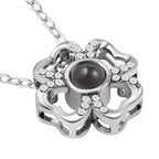 London CloseOut-Soap Flower Gift Box with Heart Necklace (18-2 Extension) - Pink - Silver