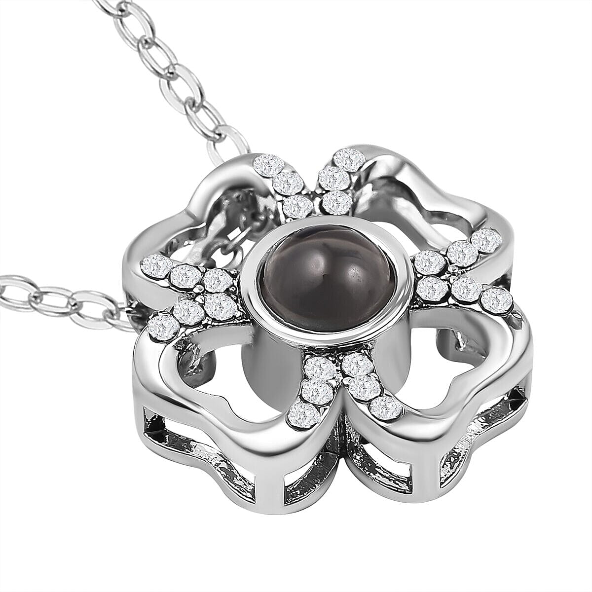 London CloseOut-Soap Flower Gift Box with Heart Necklace (18-2 Extension) - Pink - Silver 7274034 3