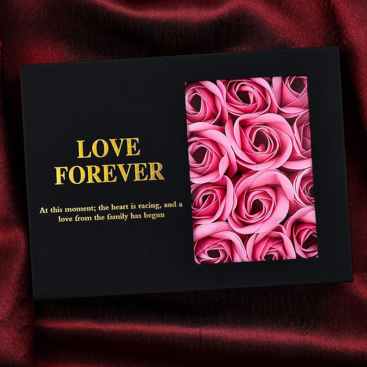 London CloseOut-Soap Flower Gift Box with Heart Necklace (18-2 Extension) - Pink - Silver 7274034 6