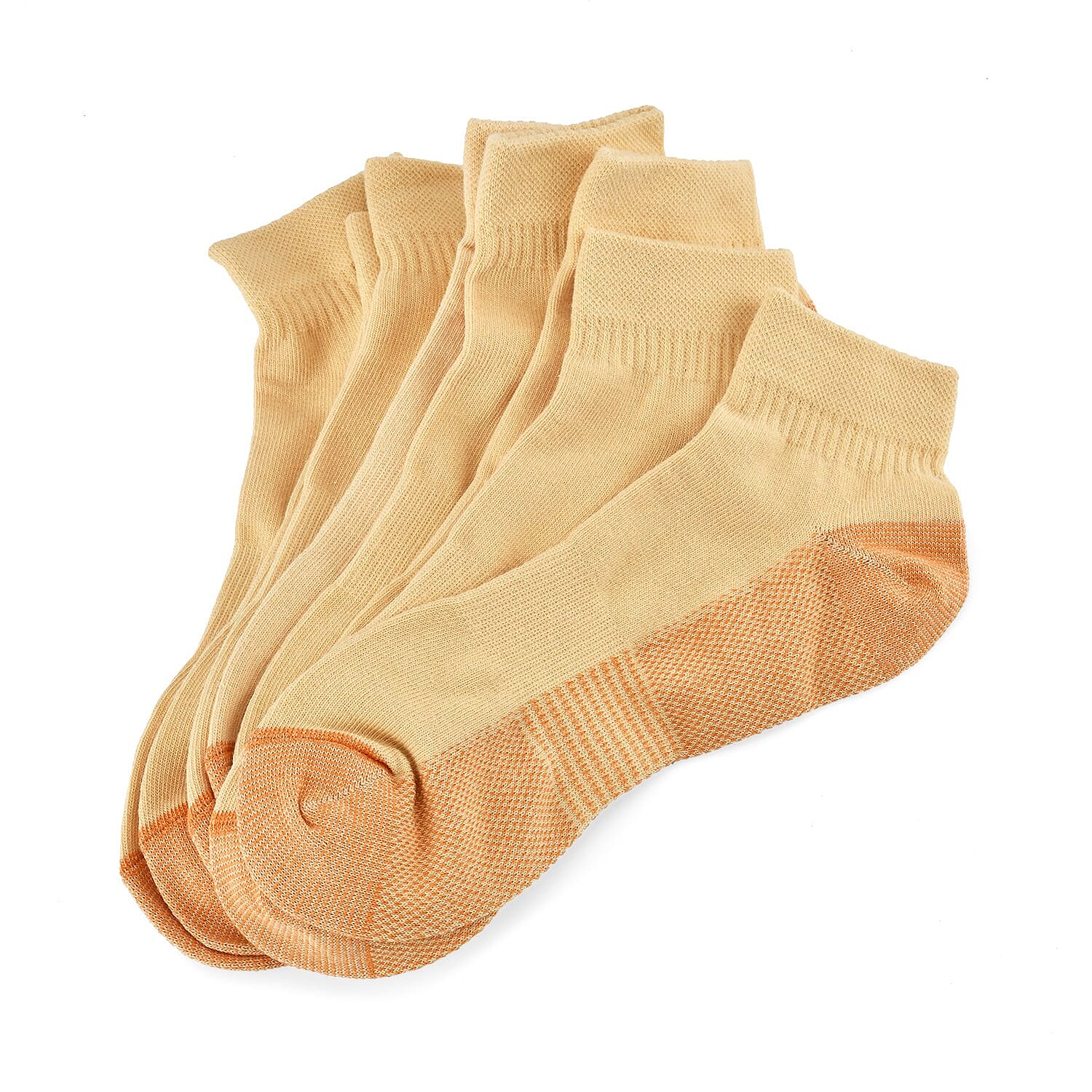 4 Pairs Antibacterial Copper Infused Compression Socks (Size L-XL, 9-13) - Orange 7674667 0