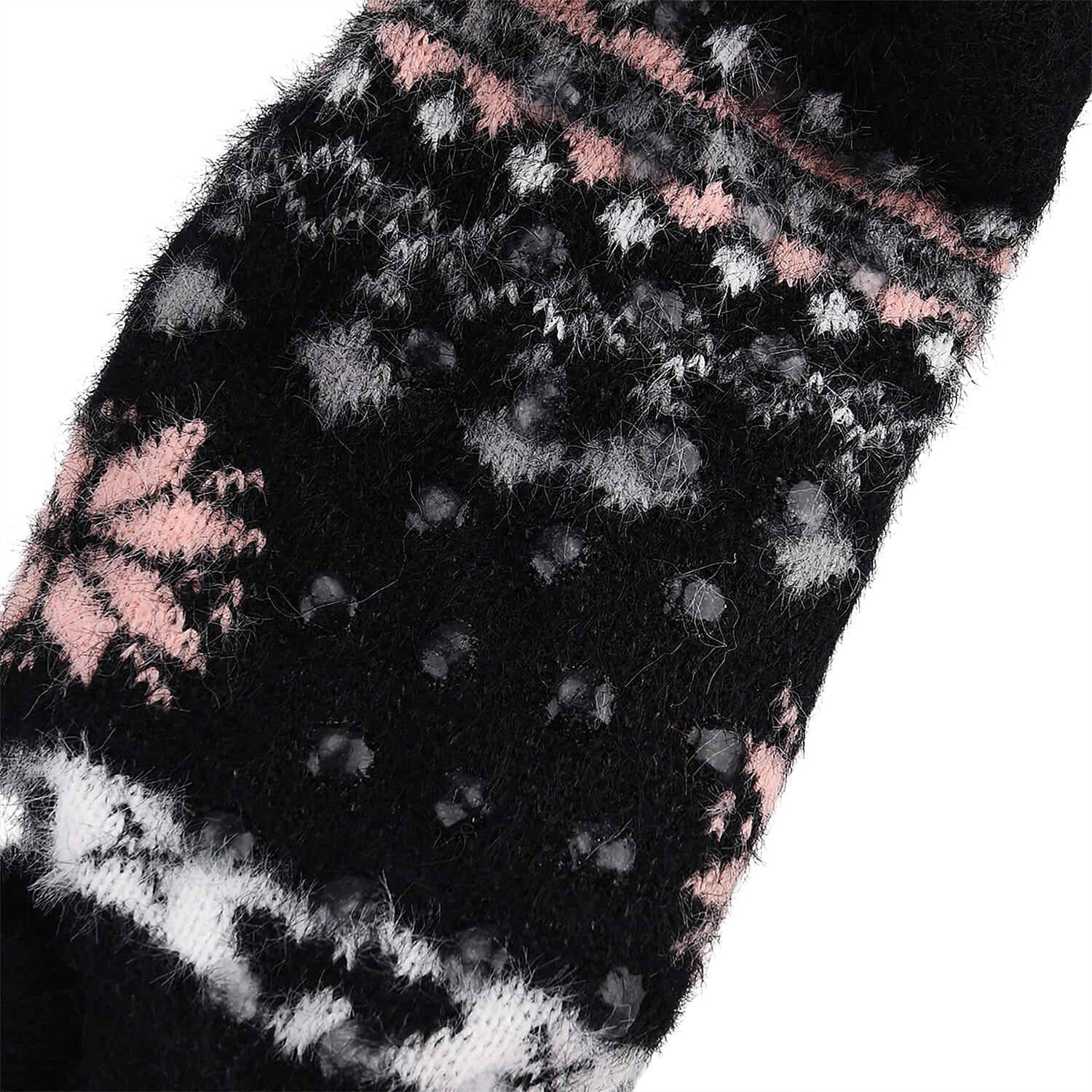 Christmas Pattern Warm Sherpa Socks - Black &amp; Pink V32526499 4