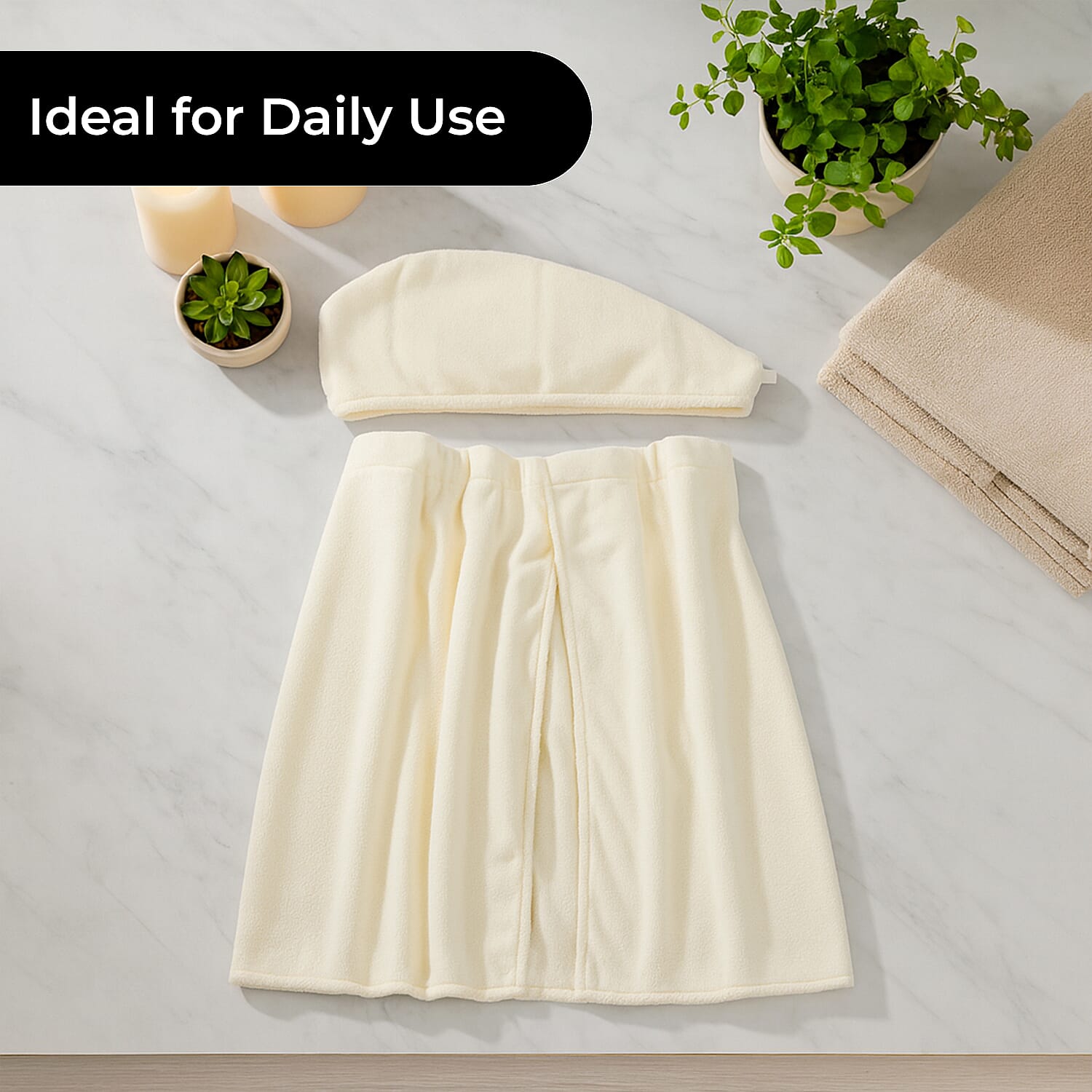 Bathroom Accessories (Size - One Size) - Cream &amp; White 7852244 4