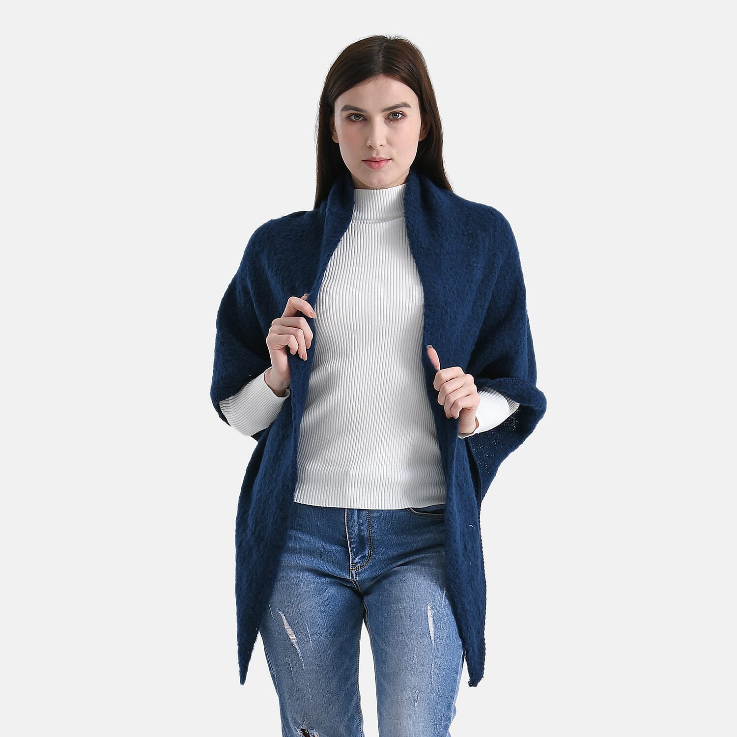 Soft Touch Large Knitted Scarf (200 x 80cm) - Navy 8233509 0