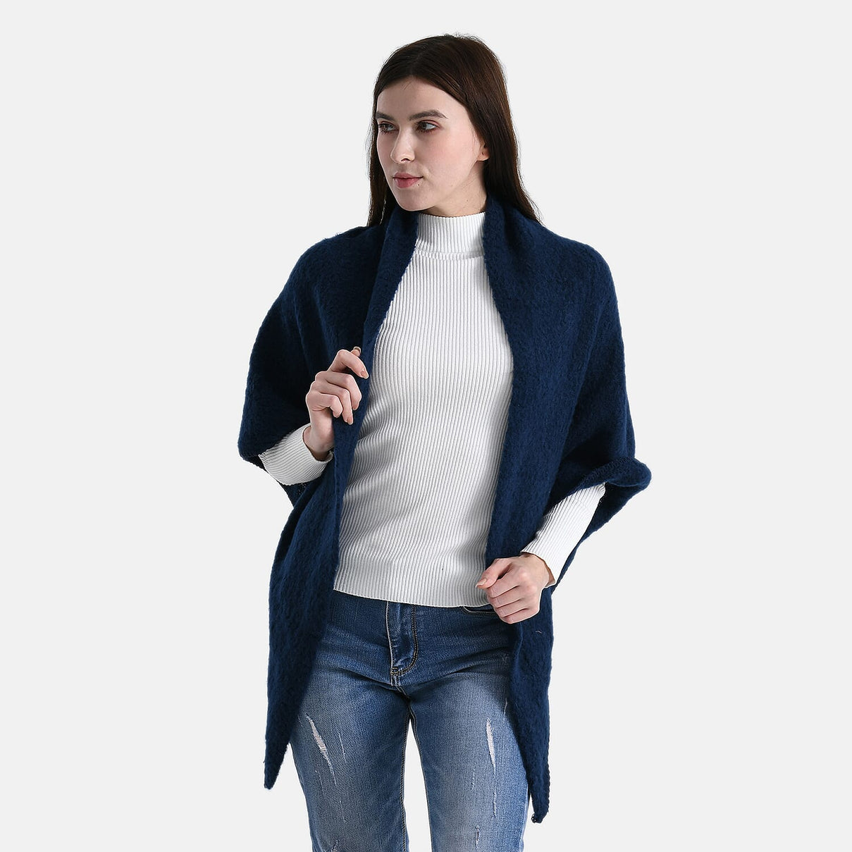 Soft Touch Large Knitted Scarf (200 x 80cm) - Navy 8233509 3