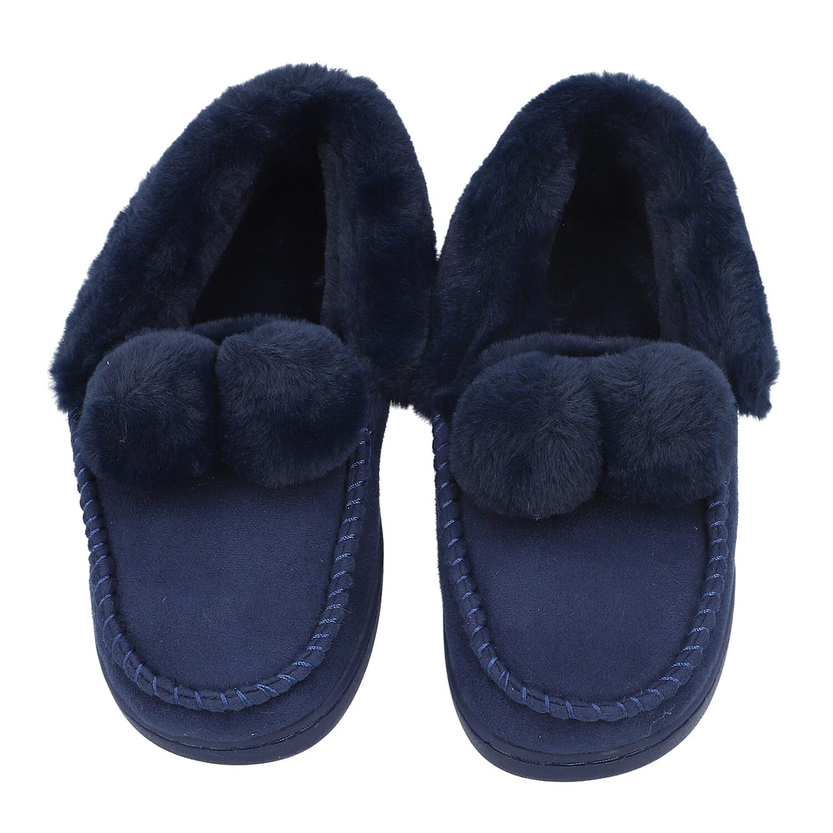Soft and Comfy Rabbit Pattern Faux Fur Shoes - Navy Blue 3871445 0