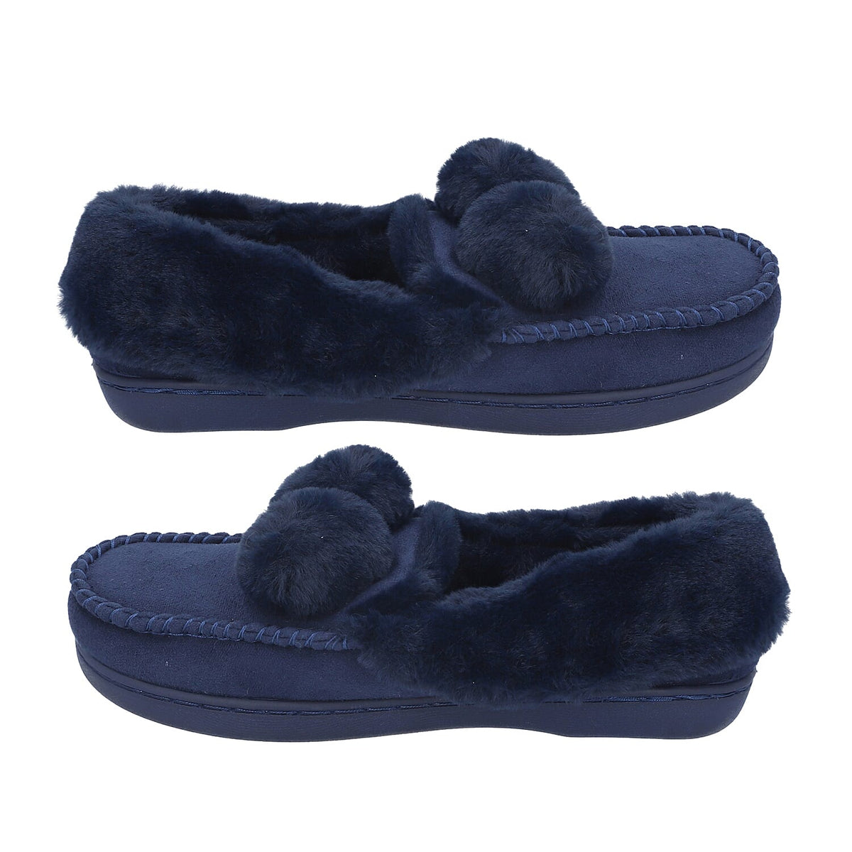 Soft and Comfy Rabbit Pattern Faux Fur Shoes - Navy Blue 3871445 5