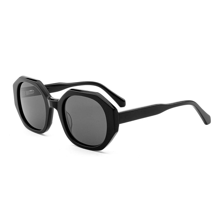 Soho Square-Barcelona C1 Ladies Black Hexagonal Acetate Sunglasses 8518408 1
