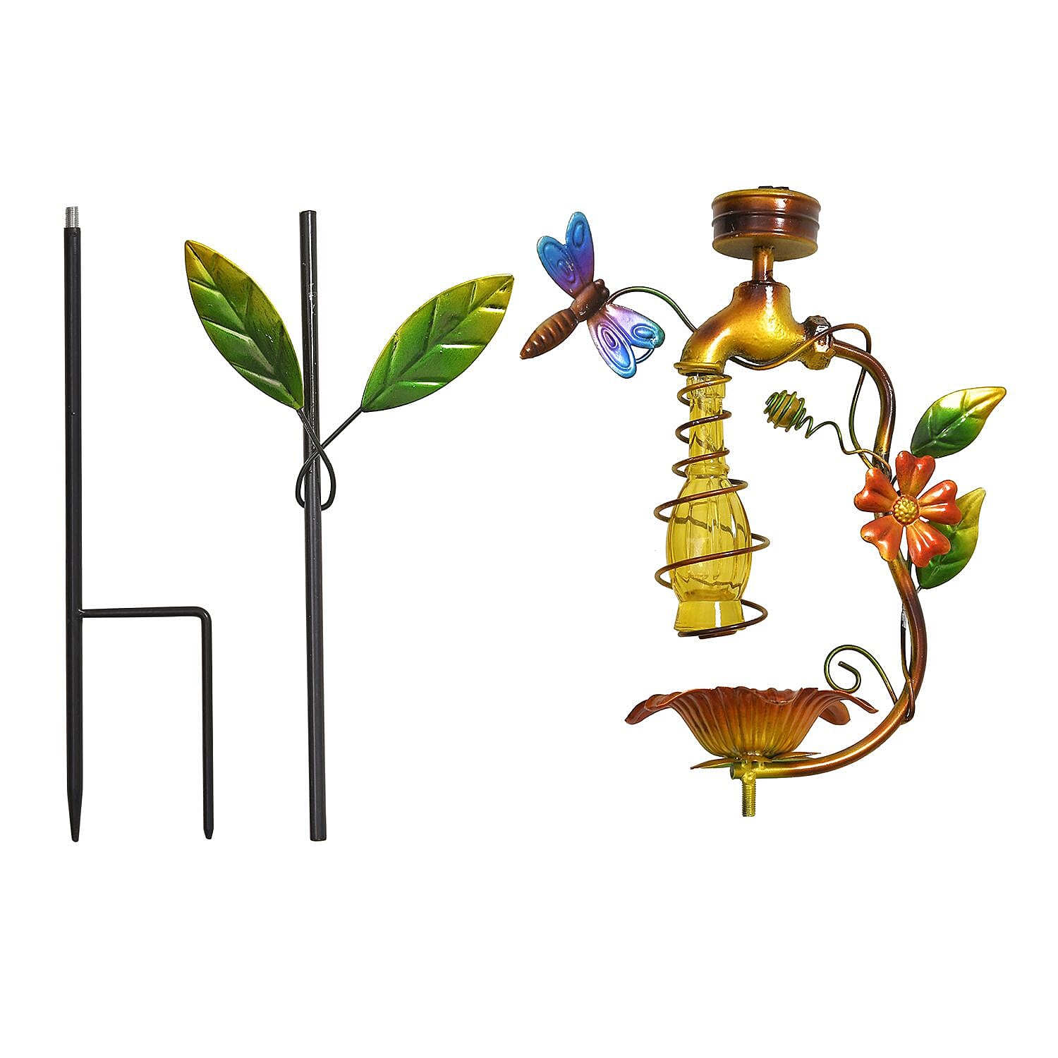 Solar Bird Feeder and Bird Bath (Battery,300mAh) - Orange 7547030 1