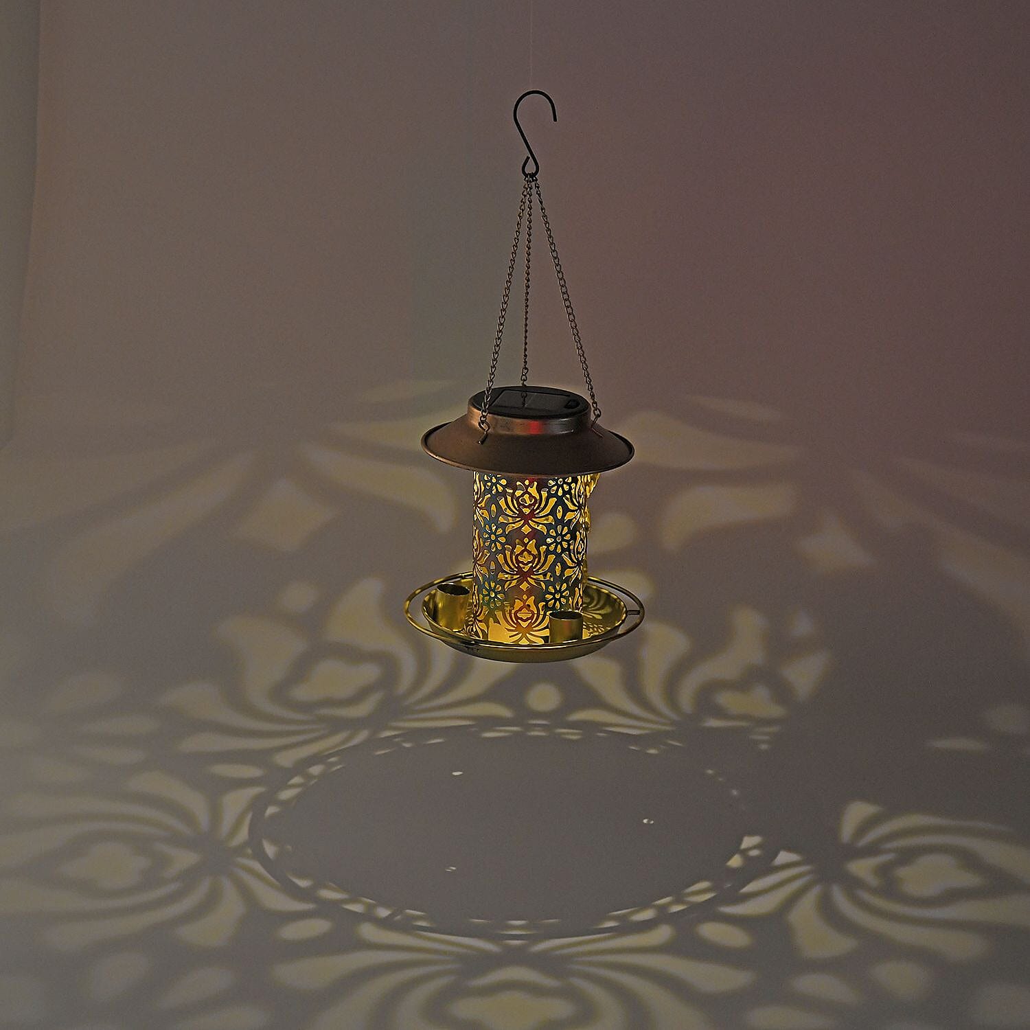 Solar Powered Bird Feeder Lamp with IP65 Waterproof (Size 36x18 cm) - Bronze 7383963 2