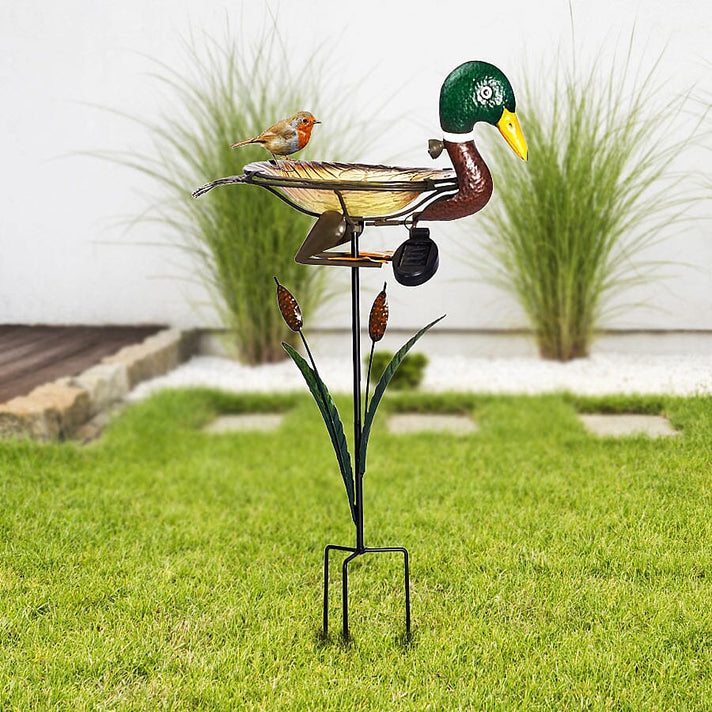Solar-Powered Garden Birdbath for Birds Garden Accessories - Duck 6064113 1